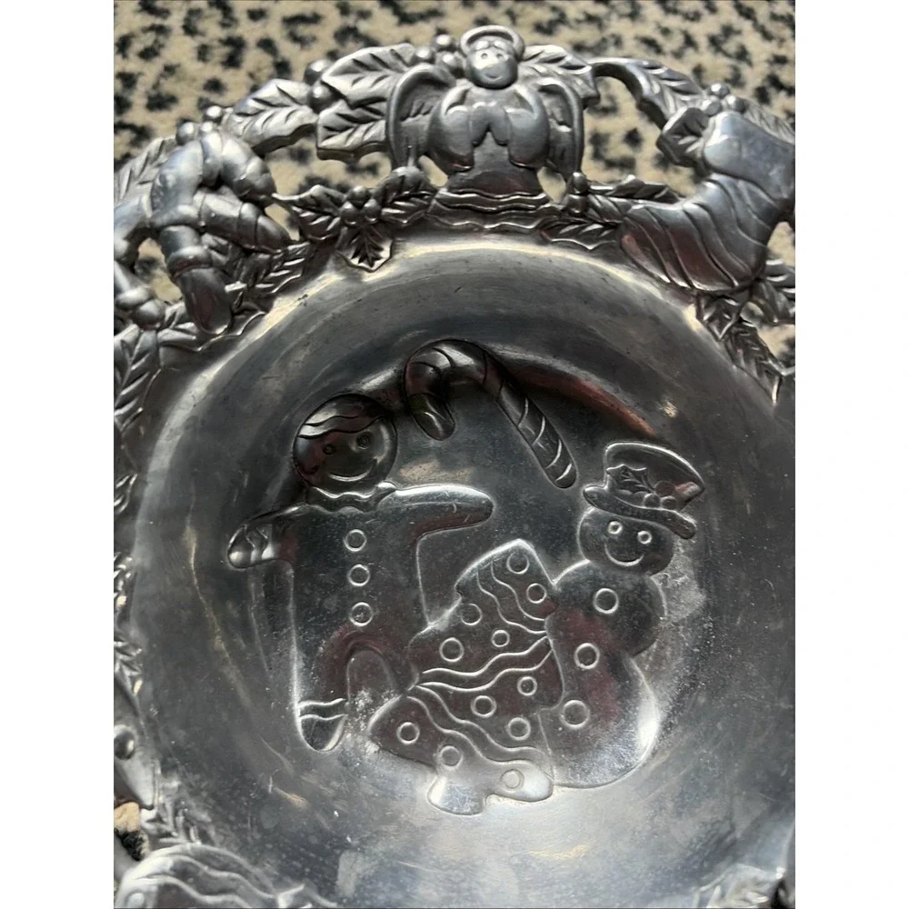 Vintage Home For‎ The Holidays Pewter Bowl 1997 Christmas Decor Serving 🎄🎅☃️
